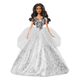 2021 Holiday Barbie Doll, Brunette Curly Hair