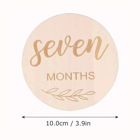 Wooden Engraved Words Monthly Milestone Card Set