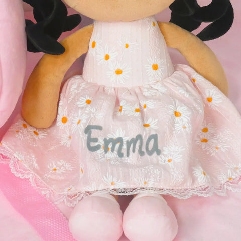 Personalized Daisy Girl Doll Backpack -Pink (2 Skin Tones)