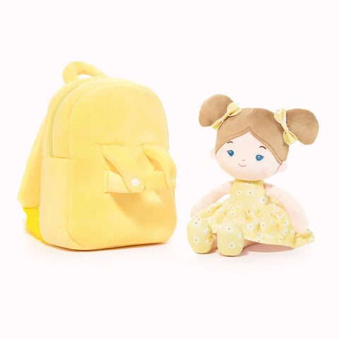 Personalized Flora Belle Girl Doll Backpack - Yellow