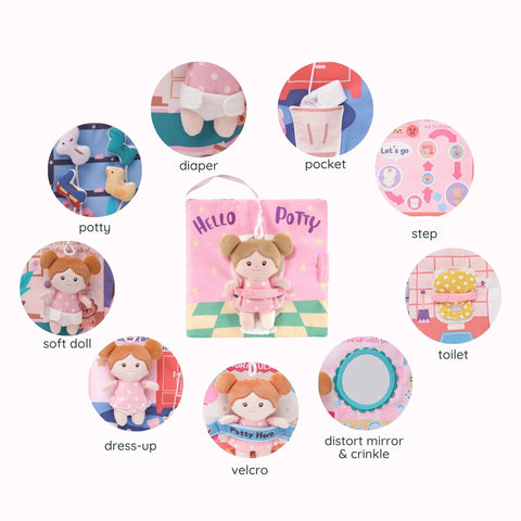 Hello Potty for Girls - Personalized Montessori Soft Book