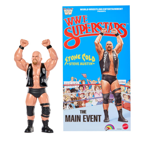 LJN WWE Superstars “Stone Cold” Steve Austin Action Figure & Poster