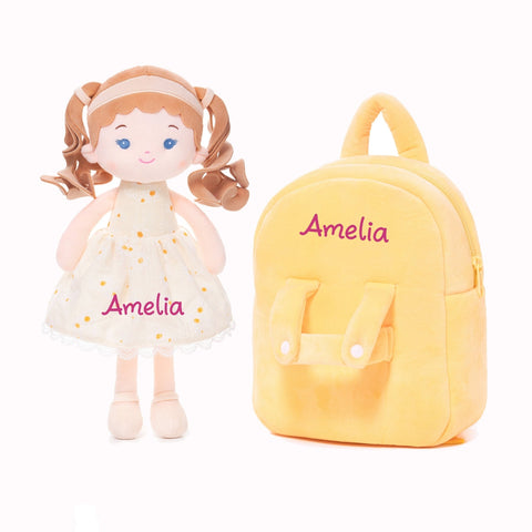 Personalized Daisy Girl Doll Backpack - Yellow