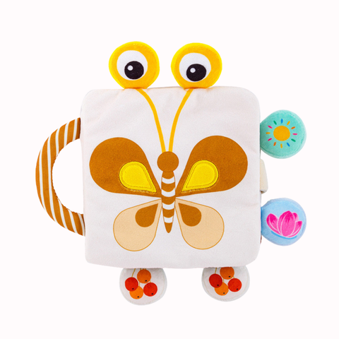 Fluttery Harmony - Soft Rattle Book For Babies