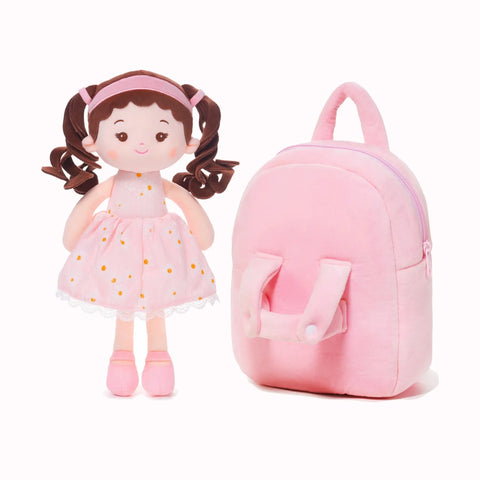 Personalized Daisy Girl Doll Backpack -Pink (2 Skin Tones)