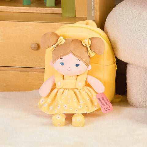 Personalized Flora Belle Girl Doll Backpack - Yellow