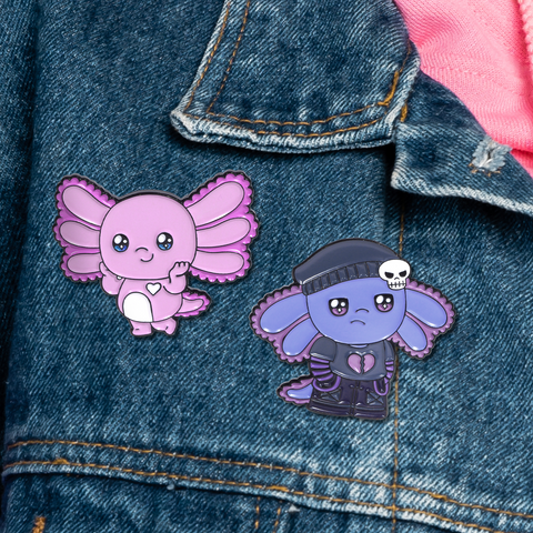 Emo Axolotl Enamel Pin