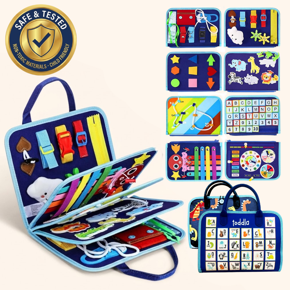 mysite Toddla™ Montessori Busy Board - Blue