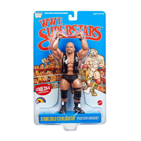 LJN WWE Superstars “Stone Cold” Steve Austin Action Figure & Poster