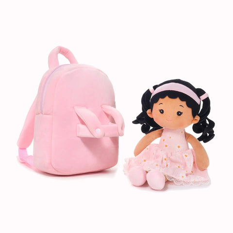 Personalized Daisy Girl Doll Backpack -Pink (2 Skin Tones)
