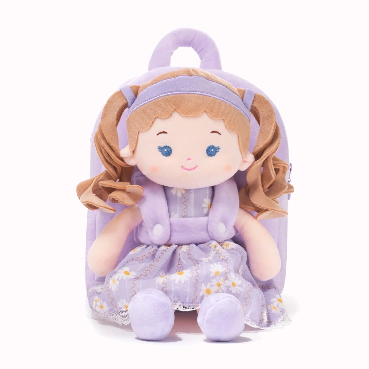 Personalized Daisy Girl Doll Backpack - Purple