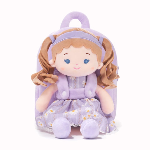 Personalized Daisy Girl Doll Backpack - Purple