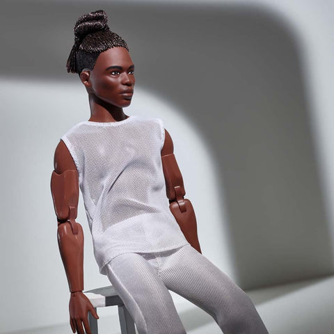 Barbie Looks Ken Doll (Brunette with Braids & Bun Hairstyle)