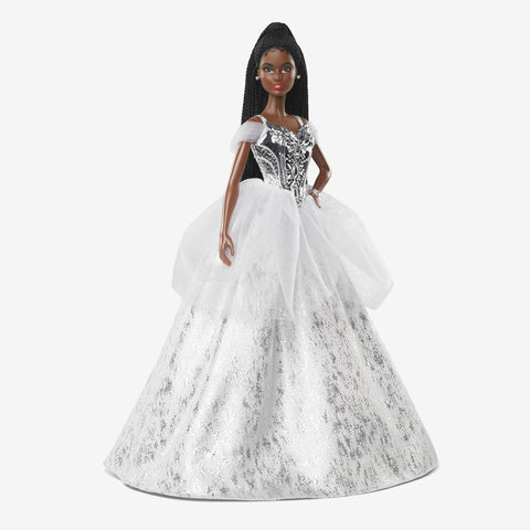 2021 Holiday Barbie Doll, Brunette Braids